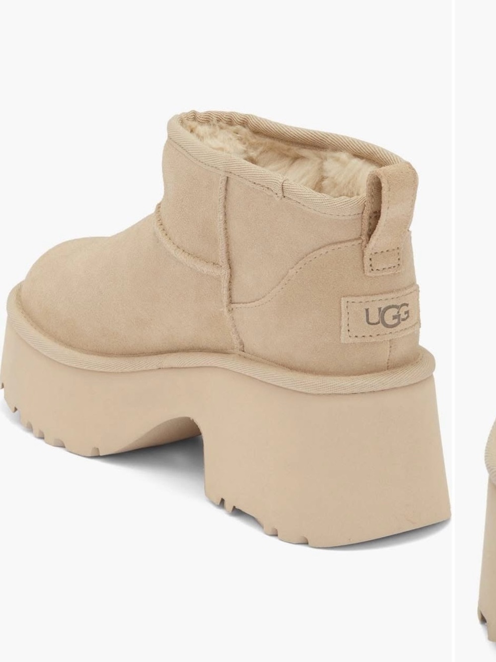UGG Women's Beige Platform Ankle Boots
